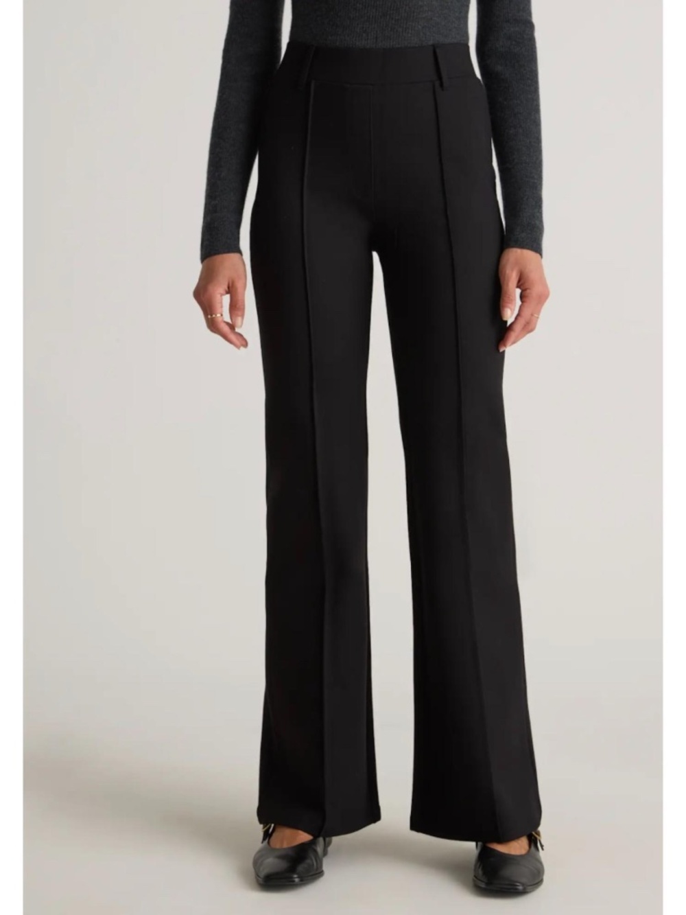 Quince Ultra-Stretch Ponte Flare Leg Pants NEW